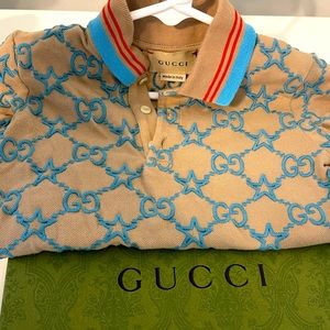 Gucci kids GG star embroidered polo shirt
